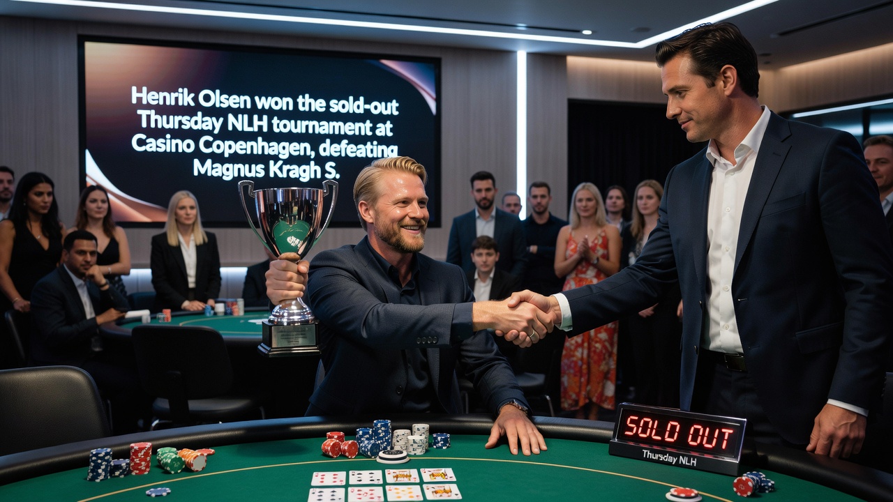 Pokerbord med deltagere under NLH-turnering på Casino Copenhagen